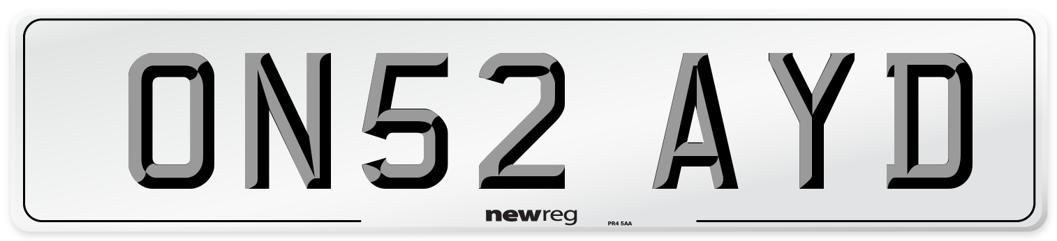 ON52 AYD Number Plate from New Reg